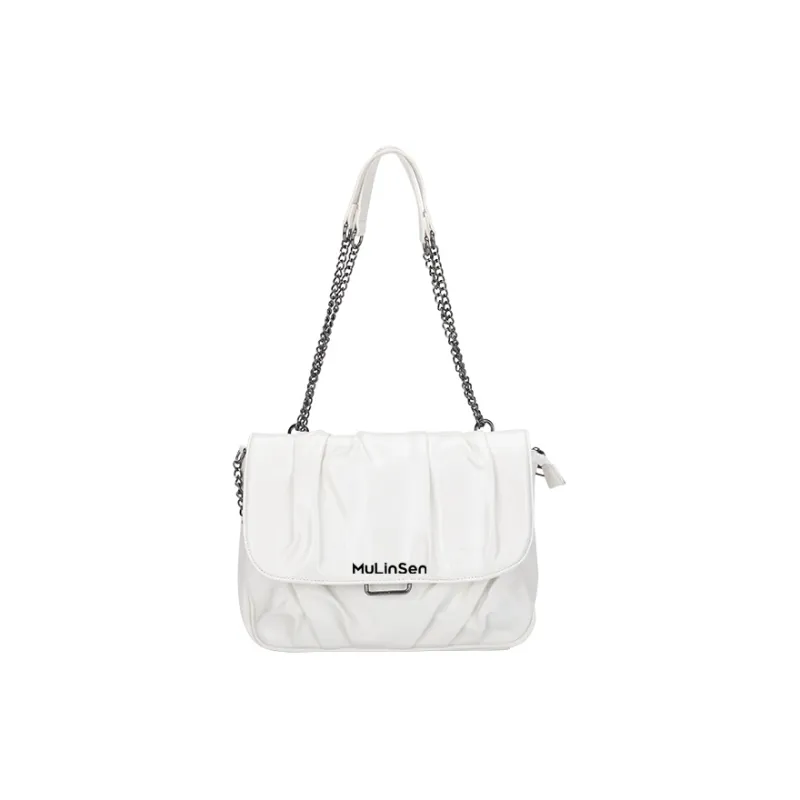 Mulinsen PVC Shoulder Bag Women's Black/White-4