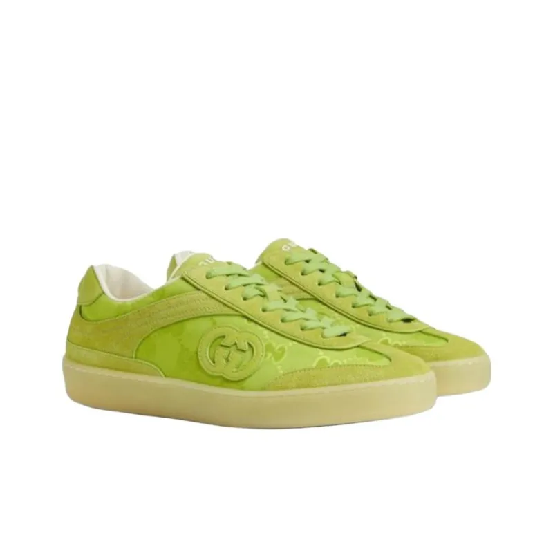 GUCCI G75 Low Top Skateboard Shoes Women's Lime Green-2