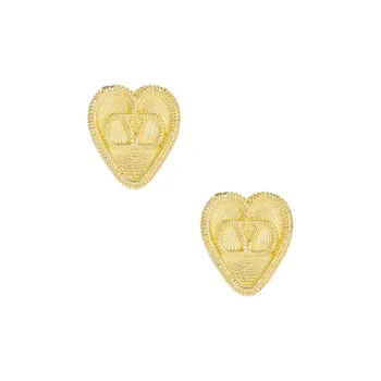 Valentino Metal Earrings Unisex Gold