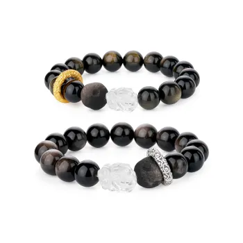 CHINA GOLD Natural Obsidian Bracelets Unisex