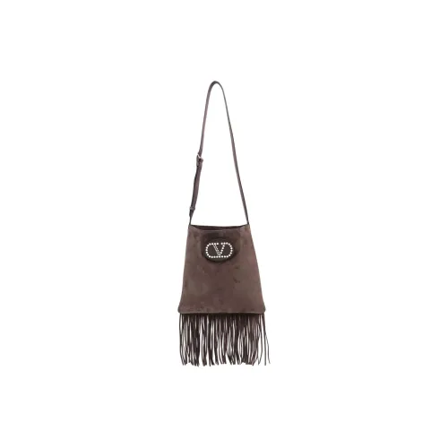 Valentino GARAVANI Nubuck Leather Shoulder Bag Women's Taupe