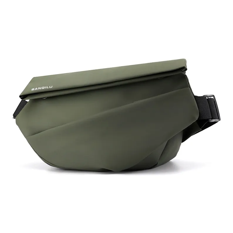 BAODIDAISHU Nylon Multifunction Crossbody Fanny Pack Sling Bag Regular Men's Black/Army Green/Gray-5