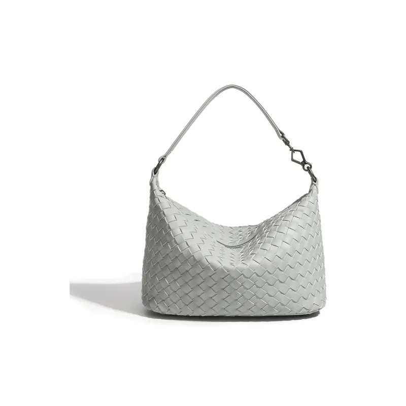 BOBDOG PU Dumpling Bag, Shoulder Bag, Crossbody Bag Women's Gray/Ecru/Black-2