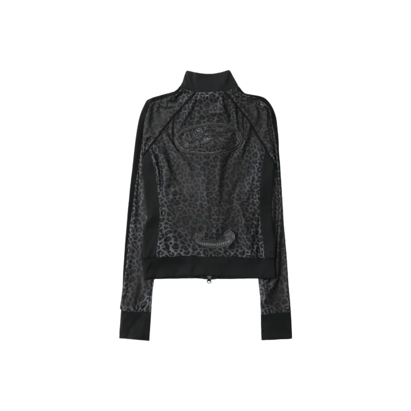 Badblood Jackets Women's Black Leopard Print-1