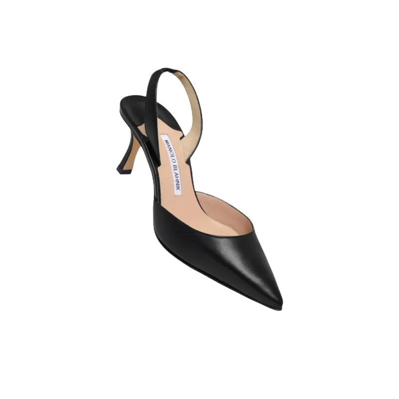 MANOLO BLAHNIK Carolyne Slim Heel High Heels 7cm Women's Black-3