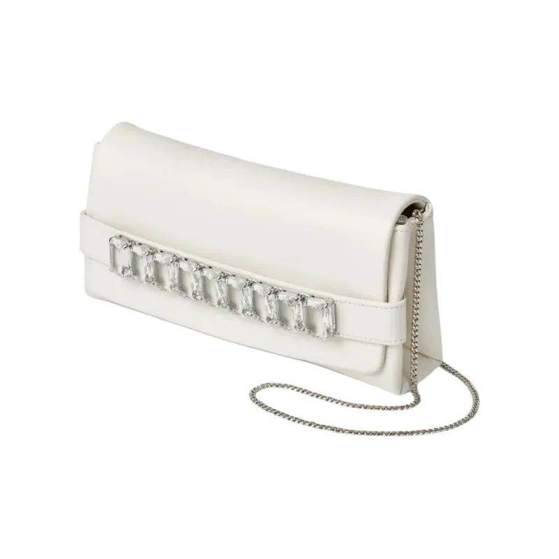 Jimmy Choo Leather Shoulder Bag Unisex White-1