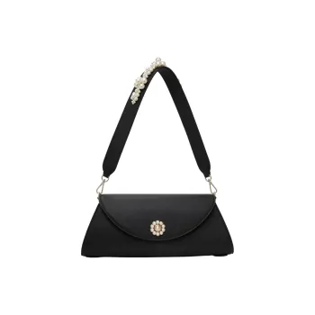 SIMONE ROCHA Leather Clutch Shoulder Bag Women's Black