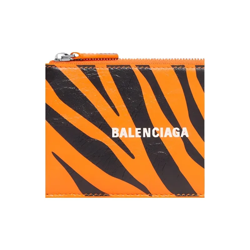 Balenciaga Sheepskin Coin Purse Tubas Unisex Orange-3