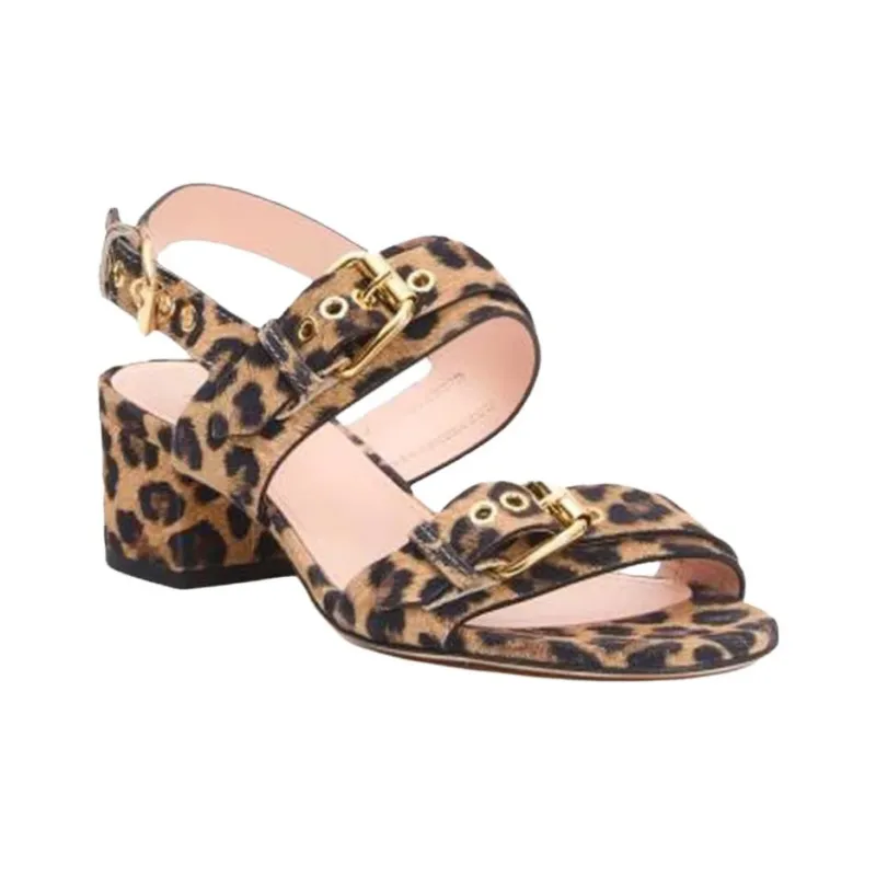 AGL One Strap Sandals 4.5cm Women's Brown Black-2