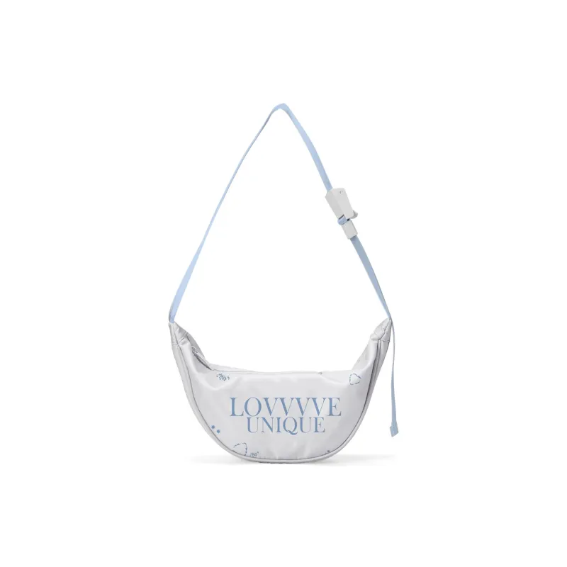 QRST Polyester Crossbody Bag, Shoulder Bag Unisex White/Apricot-1