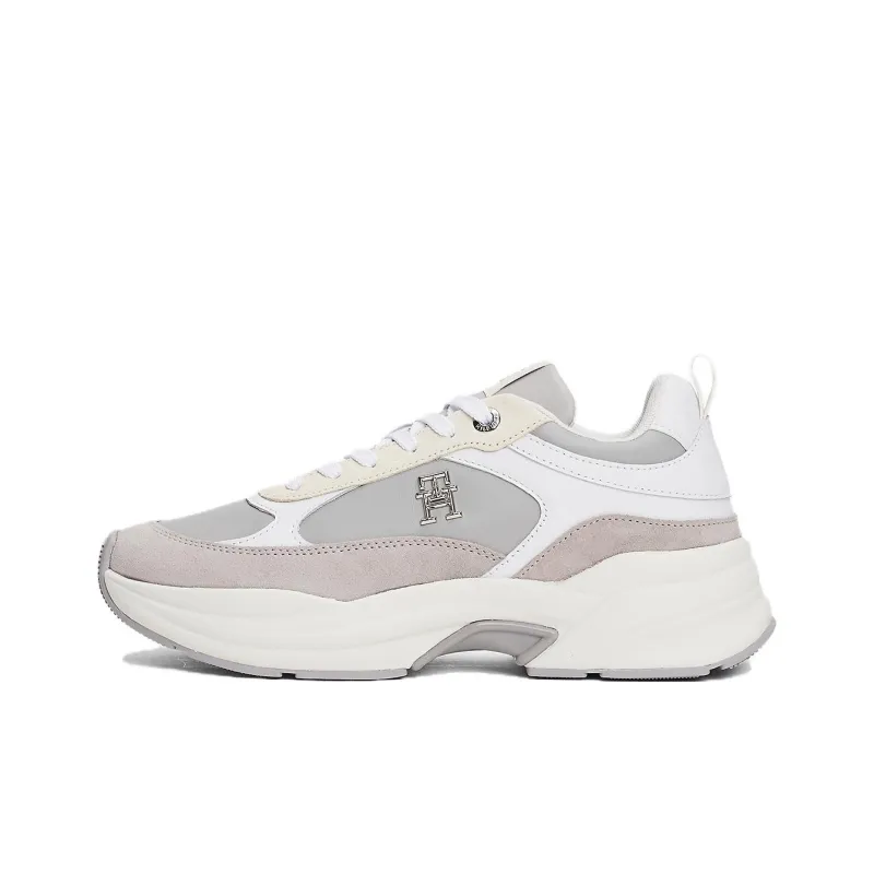 Tommy Hilfiger TH Monogram Low Top Casual Shoes Women's White Gray-0