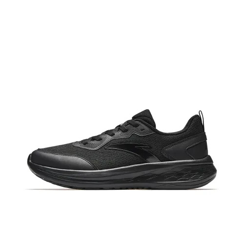 Anta Shock Absorbers With Slip Resistant Features Low Top City Commute Running Shoes Men's Basic Black