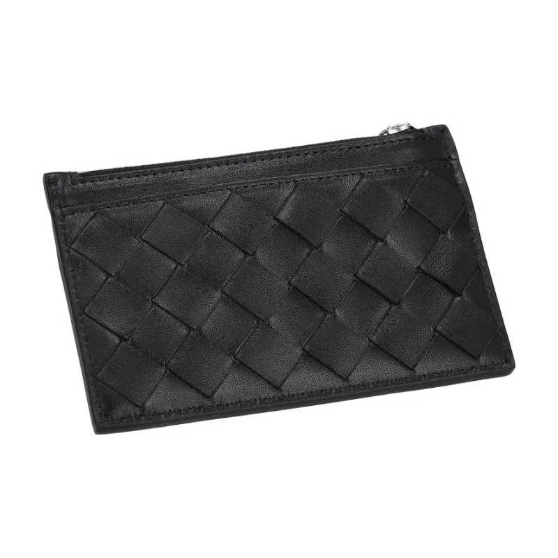 Bottega Veneta Leather Wallet Coin Purse Men's Black-1