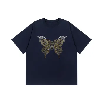 FONDLOOK T Shirts Unisex Navy Blue