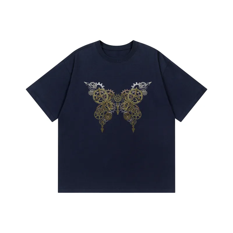 FONDLOOK T Shirts Unisex Navy Blue-0