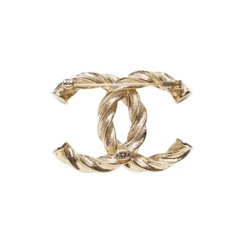 CHANEL 2024 Interlocking Cc Logo Brooch