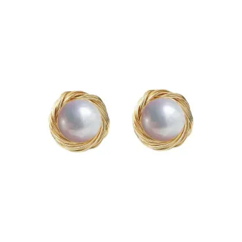 Andaozi Pearl Stud Earrings Women's
