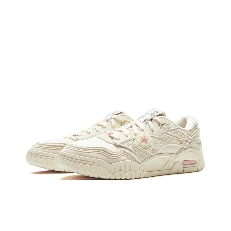 LINING Moon White 3 Skateboard Shoes Women's Low Top Xuan Paper White-2