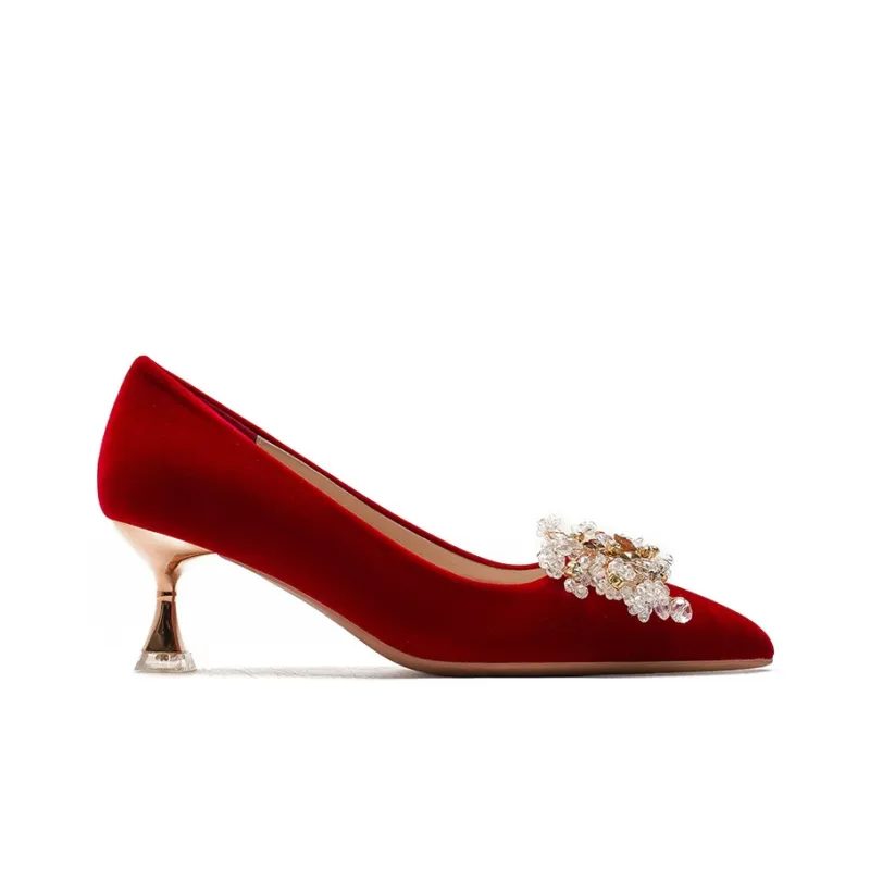 KATHRYN WILSON Slim Heel High Heels Women's Red-1