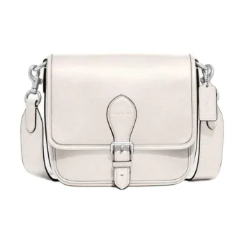 COACH Frankie Glove Tanning Shoulder Bag, Crossbody Bag Trumpets Women's White