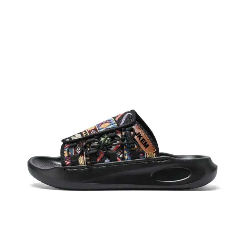 JKEM Rubber Sole Stitching Slip Resistant Abrasion Resistant Cushioning Slide Slippers Men's-5