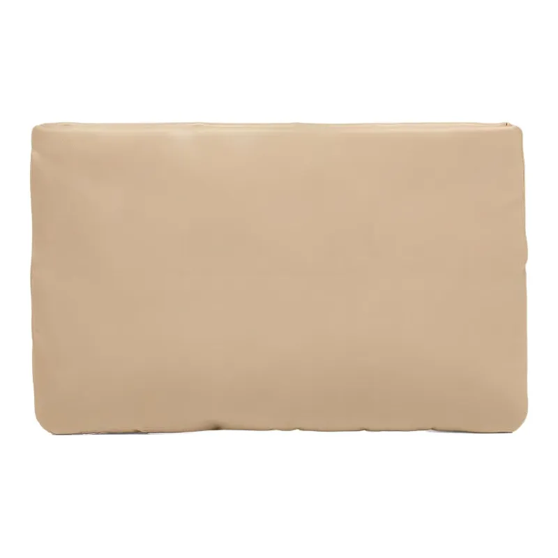PRADA Textile Cow Leather Shoulder Bag Crossbody Bag Chain Clutch Women's Khaki-2