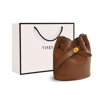VINEY Synthetic Leather Shoulder Bag, Crossbody Bag, Bucket Bag Regular Women's Brown