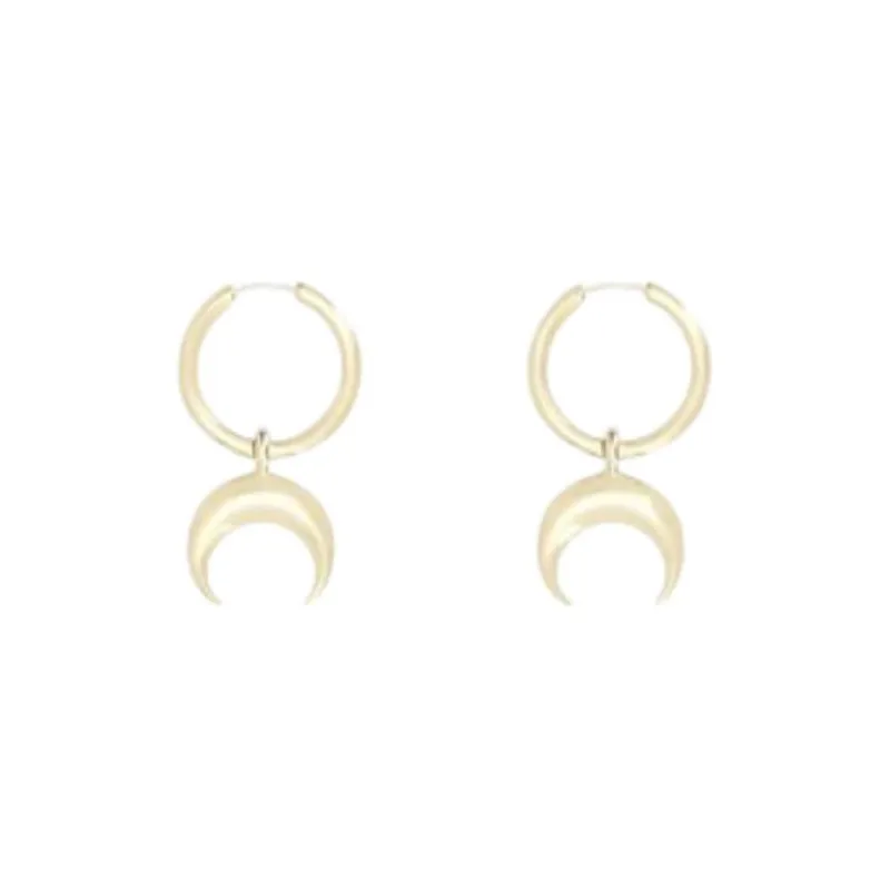 Marine Serre Moon Hoop Earrings-0