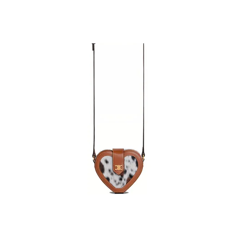 CELINE Tambour Cow Leather Shoulder Bag Crossbody Bag Women's Natural Color/Tan-3