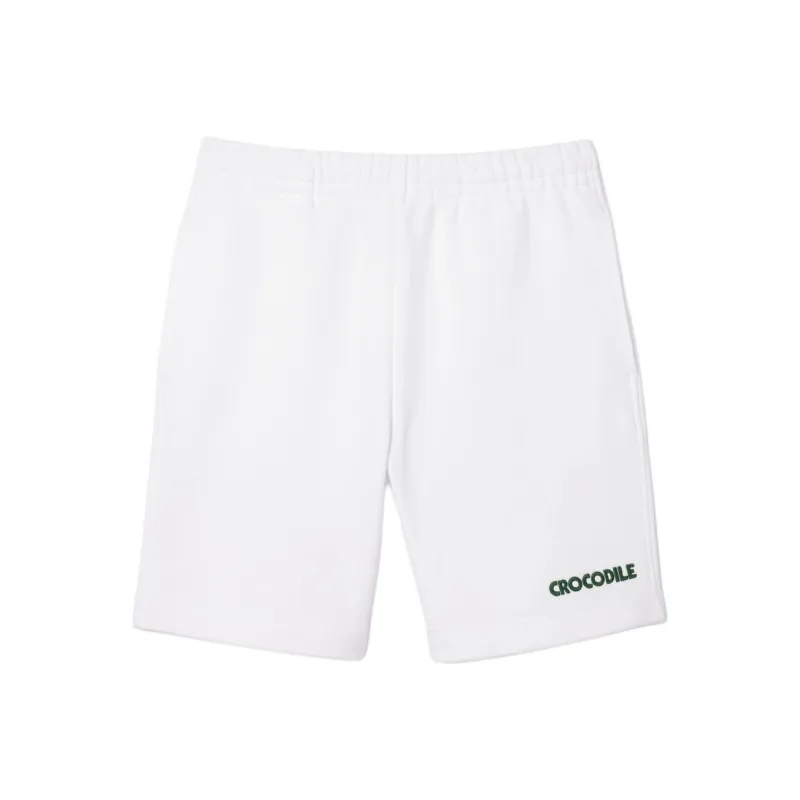 LACOSTE Slogan embroidered Cotton Track Shorts-0