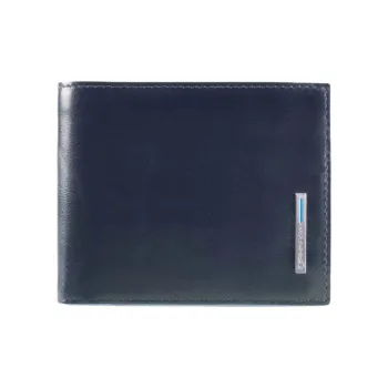 PIQUADRO Leather Card Holder, Wallet Men's Blue