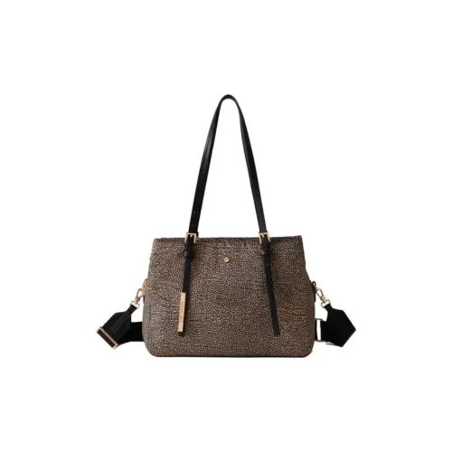 BORBONESE Detachable Tote Bag, Shopping Bag, Crossbody Bag, Shoulder Bag Medium Size Women's Brown