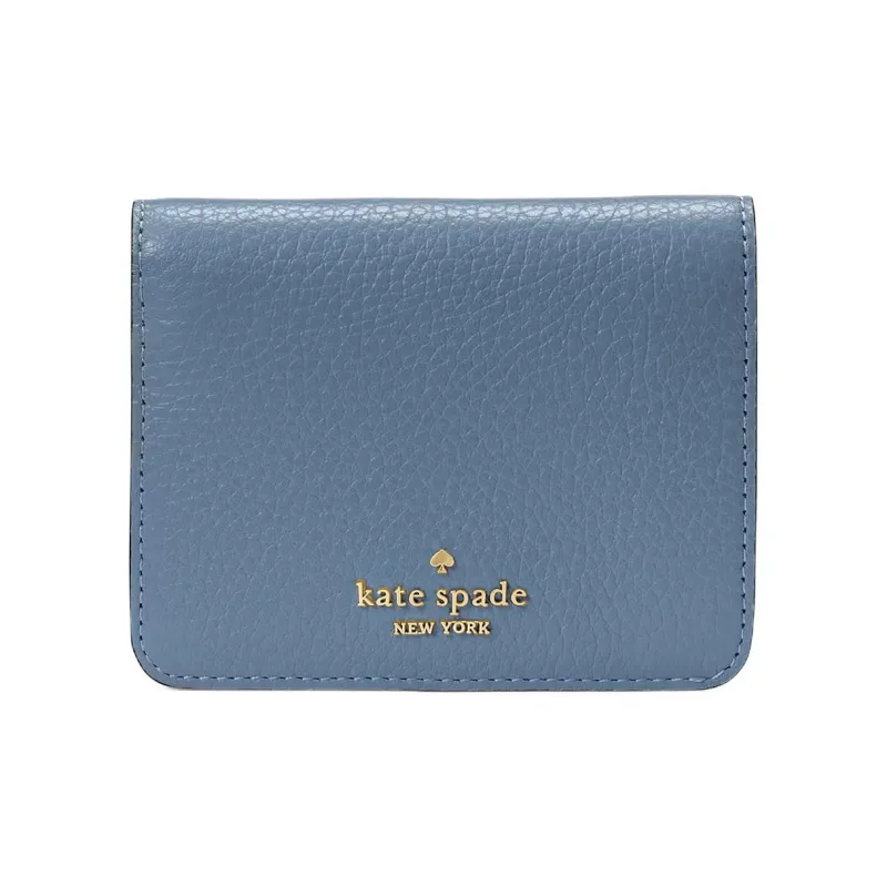 Kate Spade LENA Leather Wallet Trumpets Women's Turquoise Blue-0