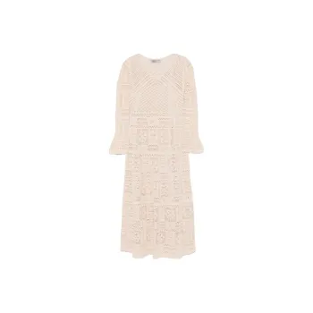 D.Exterior Long Sleeved Dress Women's Light Pink