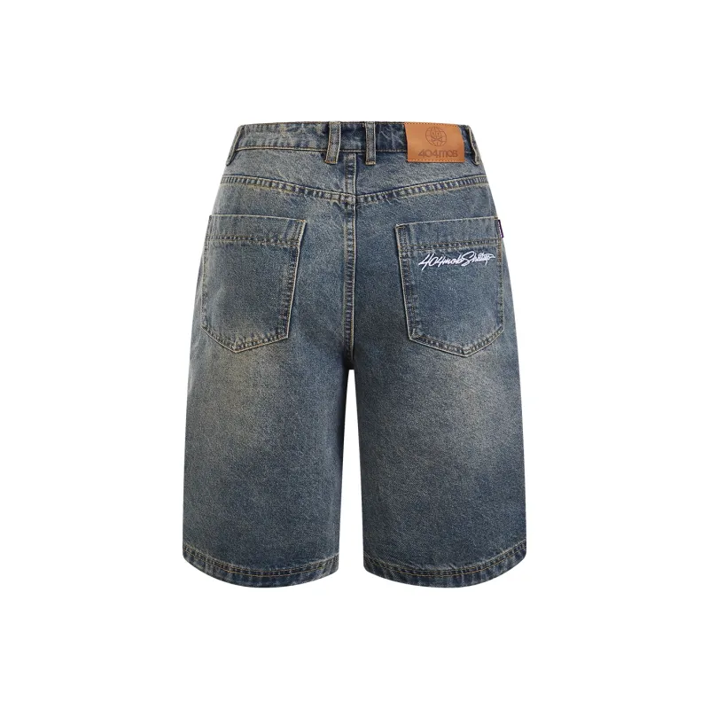 404MOB GANG Denim Shorts Unisex-1