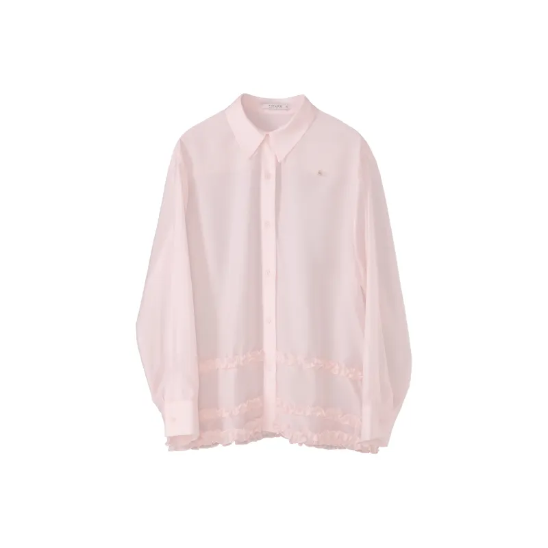 Fstudio Summer Korean Style Gauzy And Elegant Long Sleeved Shirt Women's-4