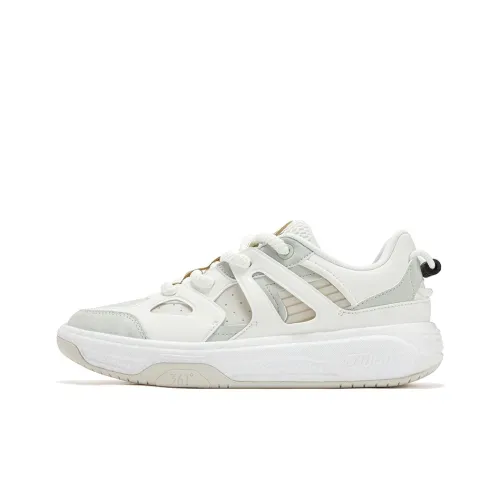 361° Anti Slip Wear Resistant Low Top Skateboard Shoes Men's White Magic