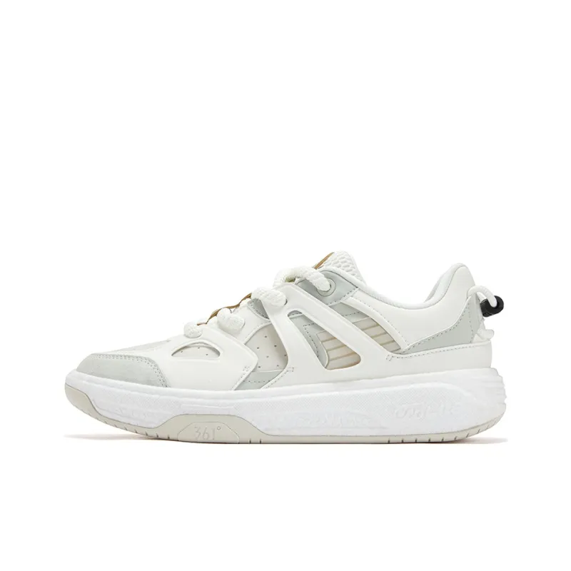 361° Anti Slip Wear Resistant Low Top Skateboard Shoes Men's White Green-0