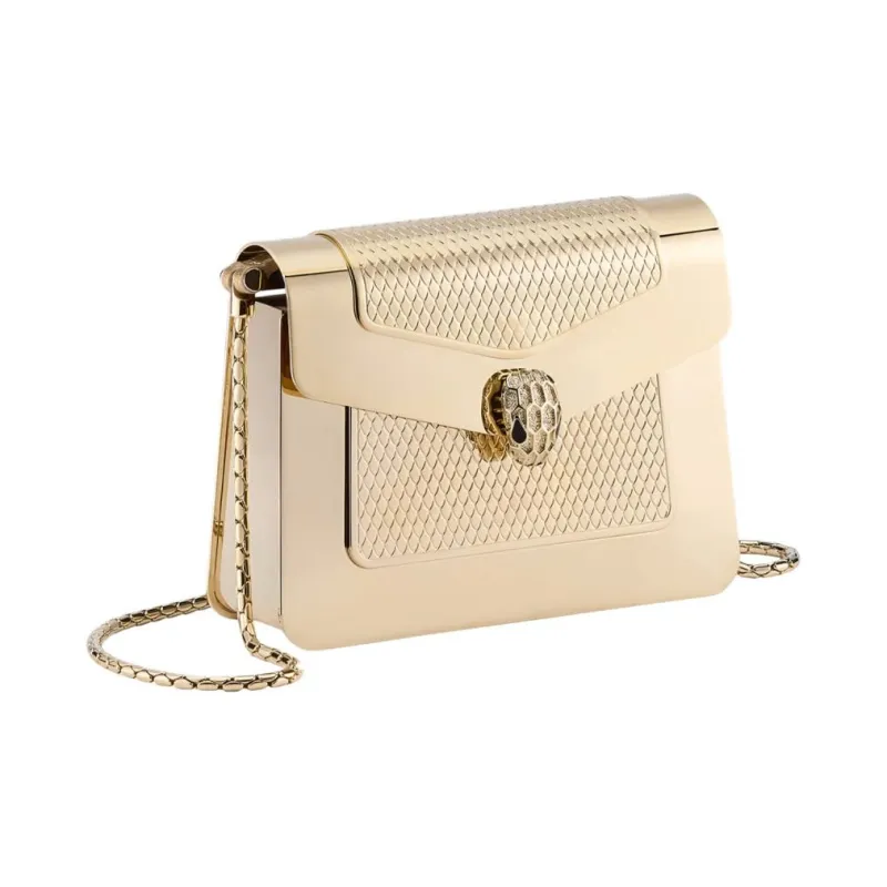 BVLGARI Serpenti Forever Brass Shoulder Bag Mini Women's Gold-0