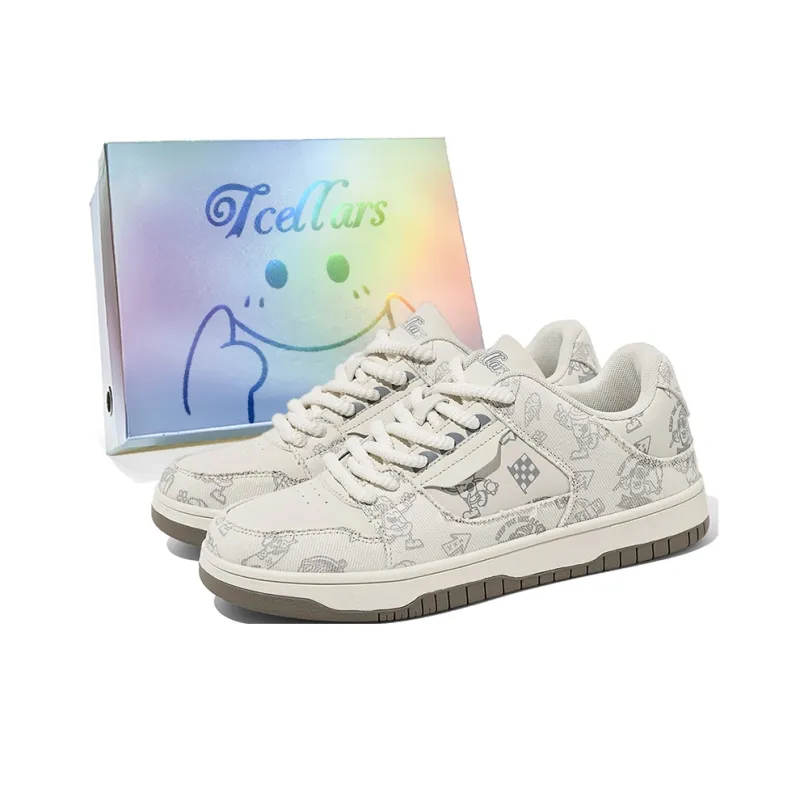 TCELLARS Cushioning, Abrasion Resistant, Height Increasing Low Top Skateboard Shoes Unisex Panda White-24