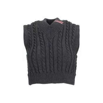 THOM BROWNE RWB stripe Cable knit Vest