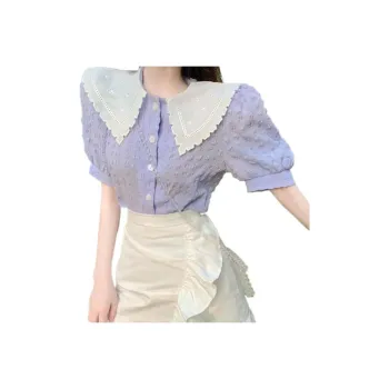 GOSO Chiffon Shirts Women's Taro Purple