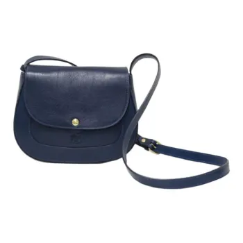 Il Bisonte Cow Leather Crossbody Bag, Shoulder Bag Trumpets Women's Marine Blue