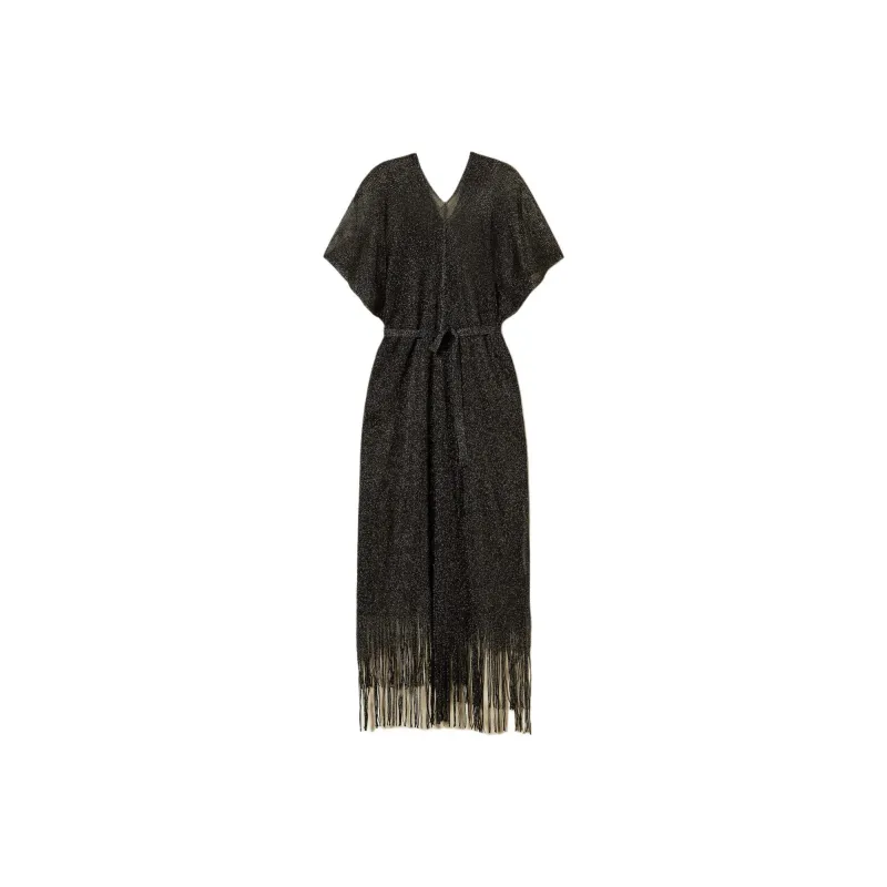 TWINSET MILANO SS25 Shawl Wrap Skirt Women's Black-0