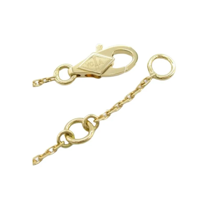 Van Cleef & Arpels 2010s 18K Yellow Gold Sweet Alhambra Pearl Bracelet-4