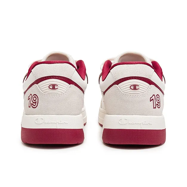 Champion Balance Low Top Skateboard Shoes Unisex Milk White/Ember Red-2