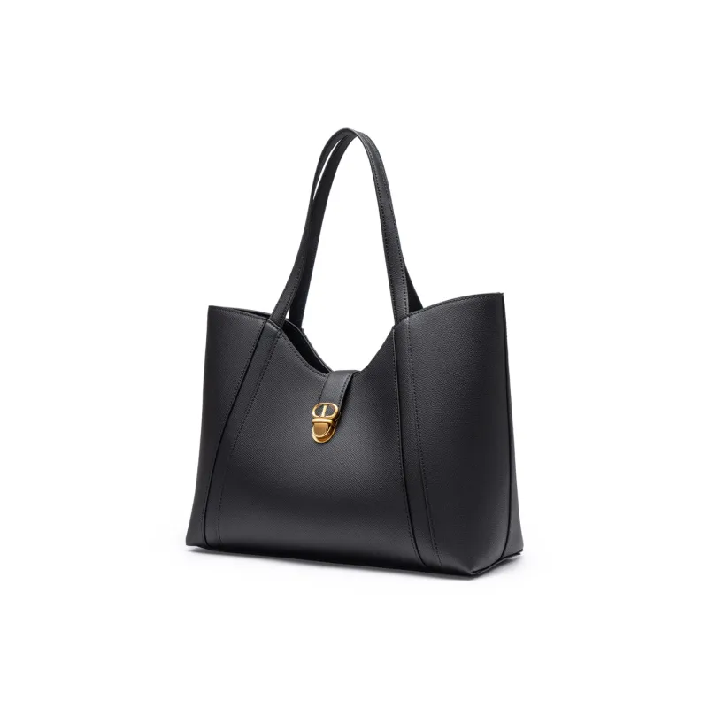 Chrisdien Deny Cow Leather Tote Handbag, Shoulder Bag Women's Ecru/Khaki/Black-2