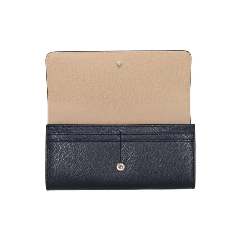 Furla Leather Wallet Women's Marine Blue & Beige-4