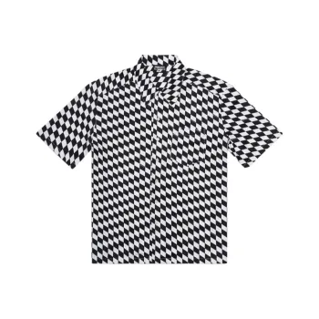 PRIVATE POLICY Shirts Men Black White Color Scheme