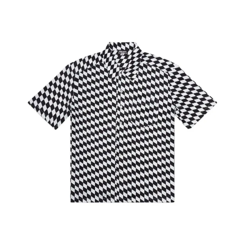 PRIVATE POLICY Shirts Men Black White Color Scheme-0